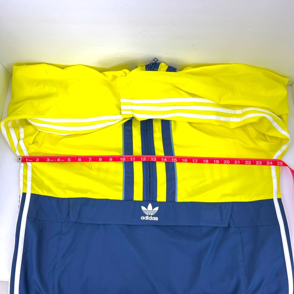 ADIDAS ORIGINAL WINDBREAKER, ANORAK HOODIE,YELLOW & BLUE,MEDIUM,100% POLYESTER - Picture 15 of 16